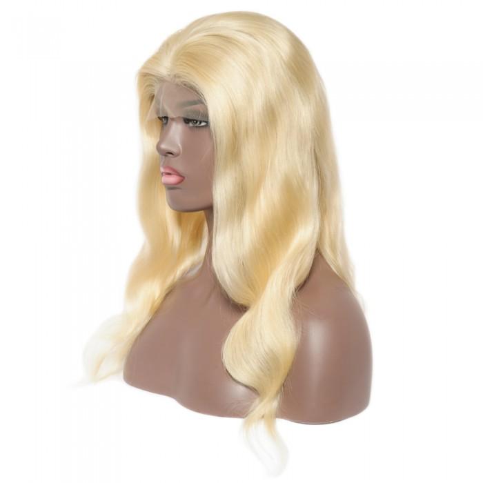 #613 Lightest Blonde Body Wavy Frontal Lace Wig
